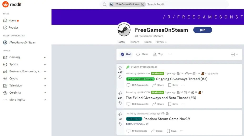 Free Games on Steam