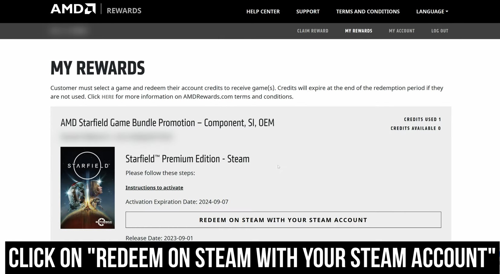 Redeem with Steam Account