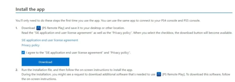 Install PS4 app