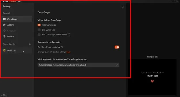launch the CurseForge