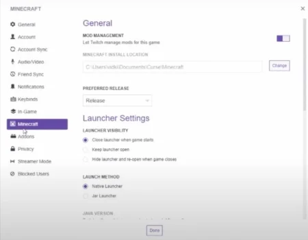 Minecraft Twitch Launcher